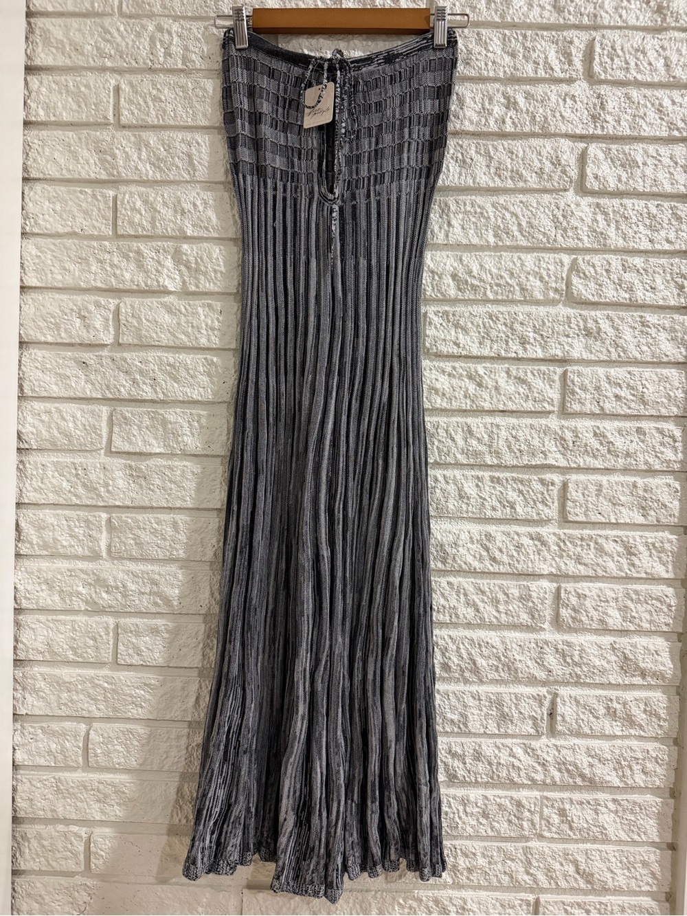 Free People Silvia Gray Sweater Strapless Pleated Midi Dress/Skirt Combo - Picture 5 of 11